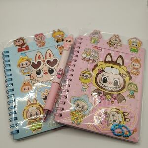 Labubu Character Sticker& Paper Notebooks and Pen Set